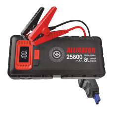 Пусковий пристрій Alligator Jump Starter 1500A/2500A 25800mAh зі Smart-клемами та безпровідною зарядкою Пусковий пристрій Alligator Jump Starter 1500A/2500A 25800mAh зі Smart-клемами та безпровідною зарядкою